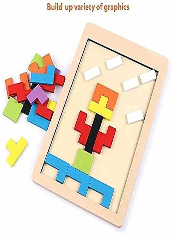 Pluspicks Mini Travel Wooden Jigsaw Puzzle Game for Kids, Creative Educational Intelligence Brain Games for Kids of 3 to 6 Years, Russian Puzzle Block - Image 3
